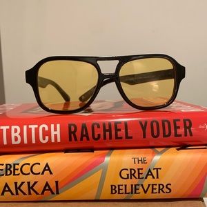Trendy ASOS Navigator Sunglasses w/ yellow lenses